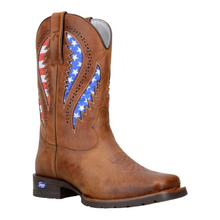 Load image into Gallery viewer, KING USA TEXAS Western Work Leather USA Flag Boot
