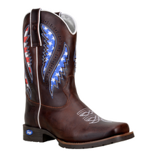 Load image into Gallery viewer, KING USA TEXAS Western Work Leather USA Flag Boot
