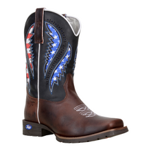 Load image into Gallery viewer, KING USA TEXAS Western Work Leather USA Flag Boot
